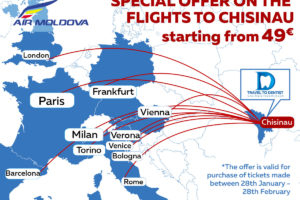 Special offer on the flights to Chisinau from from across Europe. The prices starting from 49 €