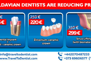 reduced prices on dental implants, zirconium crown, sinus lifting. contact information dentist in Moldova