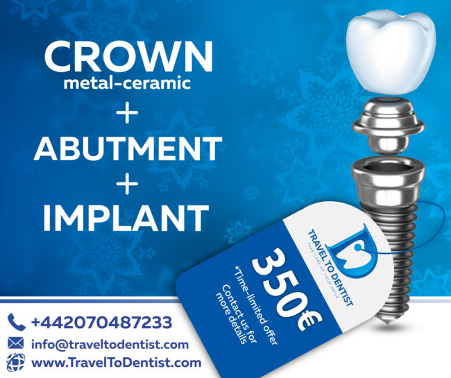 incredible prices for dental implants in Moldavia: 350 € including implant, abutment and metal-ceramic crown