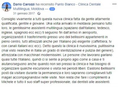 Dario's opinion after dental treatment in Moldova