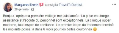 L'avis de Margaret après la première visite à la clinique dentaire en Moldavie