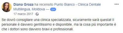 L''opinione di Diana dopo il trattamento dentale in Moldavia