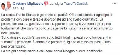 Gaetano's words about the clinic and staff from the dental clinic in Moldova