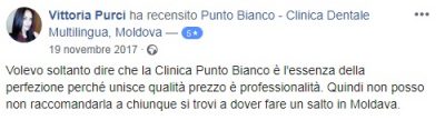 Le opinioni di Victoria sulla clinica dentale in Moldavia