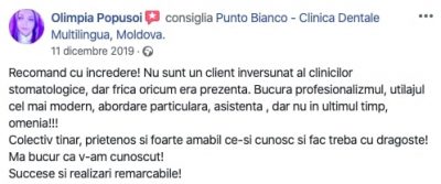 Olimpias Bewertung über die Zahnklinik Punto Bianco