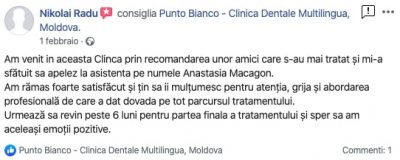 Nicolais Wertschätzungen über die Zahnklinik in Chisinau