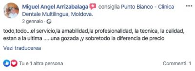 Miguel Angel's impressions after finishing the dental treatment