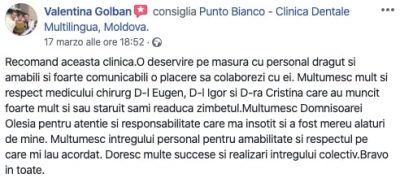 Impresiile pacientei la finele tratamentului