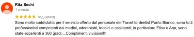 La recensione di Rita su Google sulle cure dentali in Moldavia