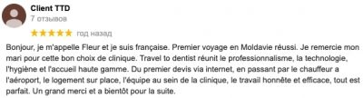 L'avis de Fleur apres les soins dentaires en Moldavie