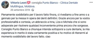 La recensione di Vittorio sulle cure dentistiche in Moldavia