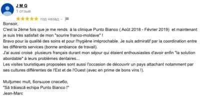 Les impressions de Jean Marc apres les soins dentaires en Moldavie