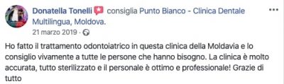 Мнение Донателлы о лечении зубов в Punto Bianco