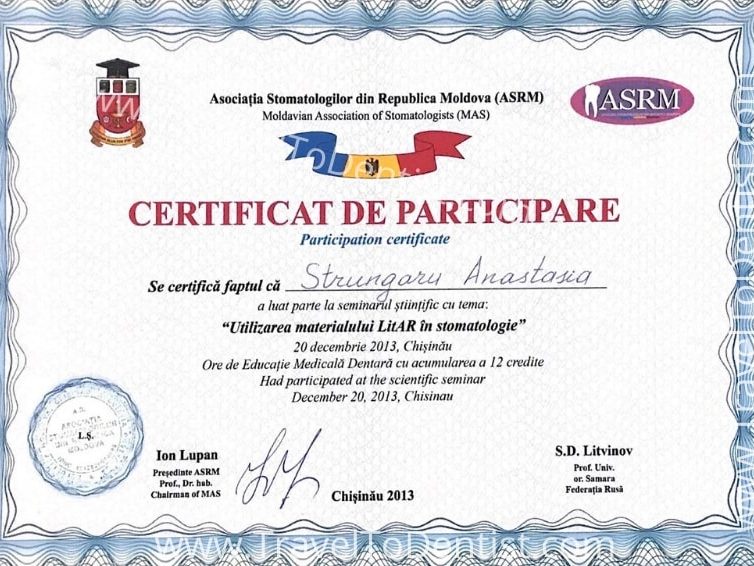 certificate anastasia