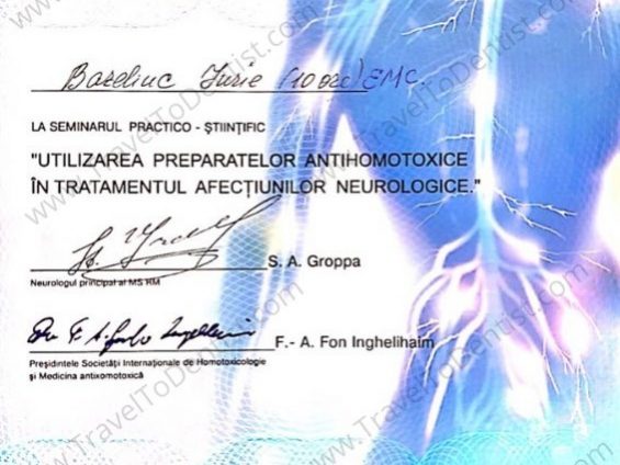 certificate Dr. Iurie Bazeliuc