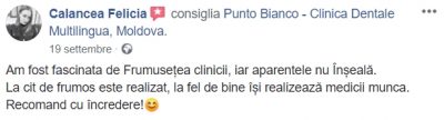 Recenzia Feliciei despre clinica dentară din Chișinău